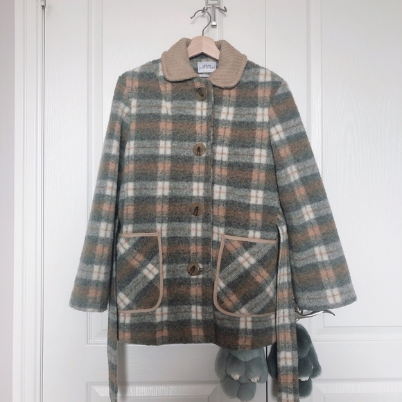 UO urban outfitters wool blend check short jacket - Picture 3 of 6